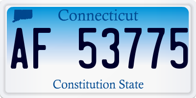 CT license plate AF53775