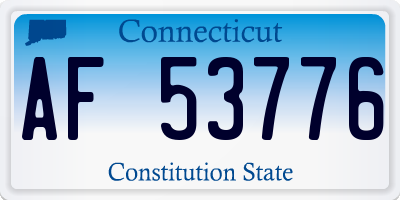 CT license plate AF53776