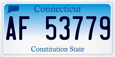 CT license plate AF53779