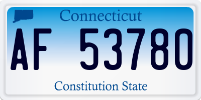 CT license plate AF53780