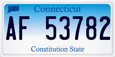 CT license plate AF53782