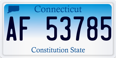 CT license plate AF53785