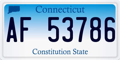 CT license plate AF53786
