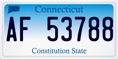CT license plate AF53788