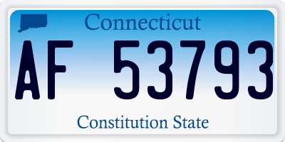 CT license plate AF53793