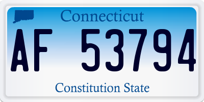 CT license plate AF53794