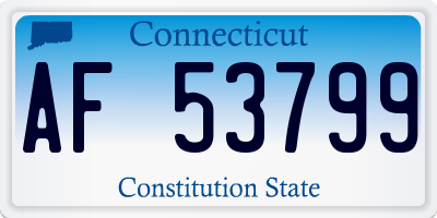 CT license plate AF53799