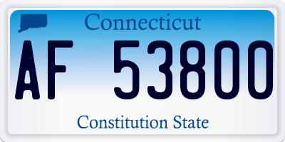 CT license plate AF53800