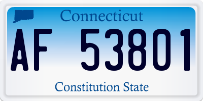 CT license plate AF53801
