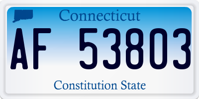 CT license plate AF53803
