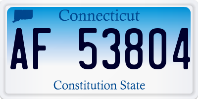 CT license plate AF53804
