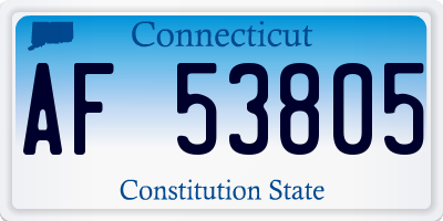 CT license plate AF53805