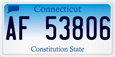 CT license plate AF53806