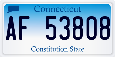 CT license plate AF53808