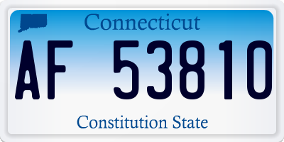 CT license plate AF53810