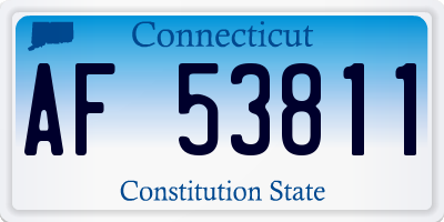 CT license plate AF53811