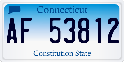 CT license plate AF53812