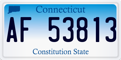 CT license plate AF53813