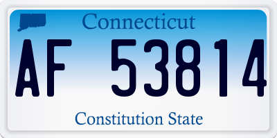 CT license plate AF53814