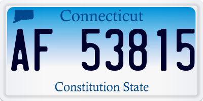 CT license plate AF53815