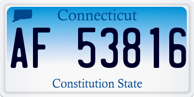 CT license plate AF53816