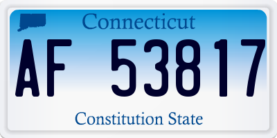 CT license plate AF53817