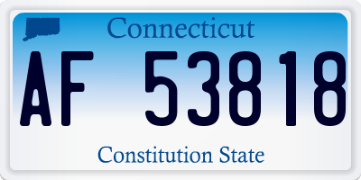 CT license plate AF53818