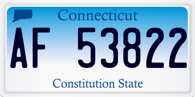CT license plate AF53822