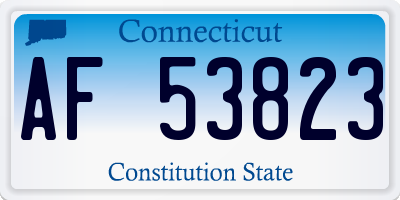 CT license plate AF53823
