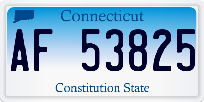 CT license plate AF53825