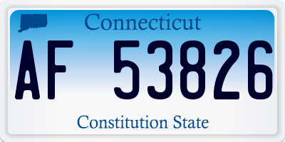CT license plate AF53826