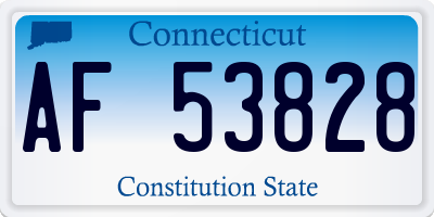 CT license plate AF53828