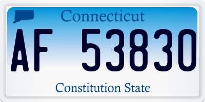 CT license plate AF53830