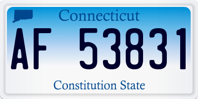 CT license plate AF53831