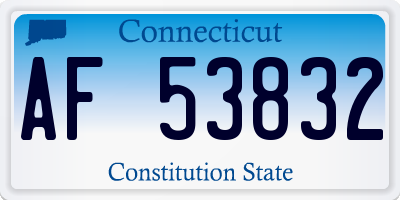 CT license plate AF53832