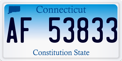 CT license plate AF53833