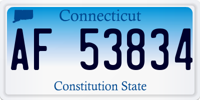 CT license plate AF53834