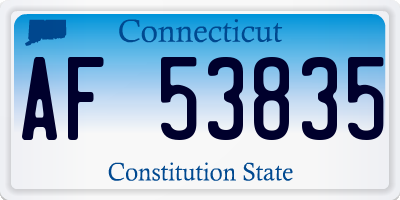 CT license plate AF53835