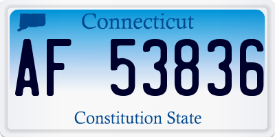 CT license plate AF53836