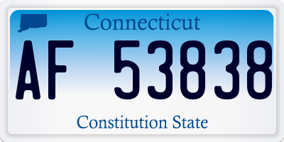 CT license plate AF53838