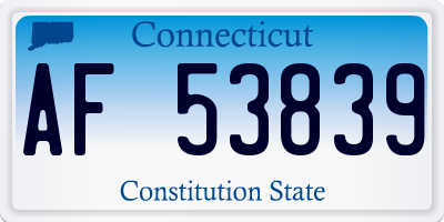 CT license plate AF53839