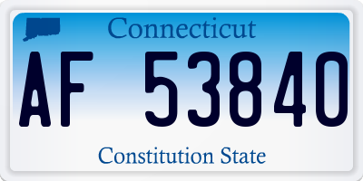 CT license plate AF53840