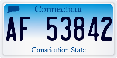 CT license plate AF53842