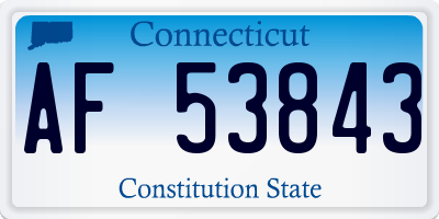 CT license plate AF53843