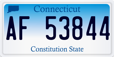 CT license plate AF53844