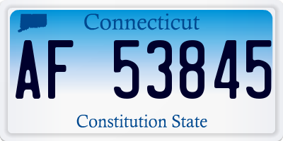 CT license plate AF53845