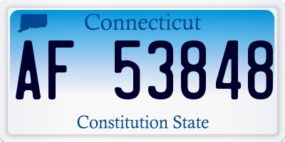 CT license plate AF53848
