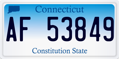 CT license plate AF53849