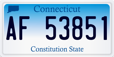 CT license plate AF53851