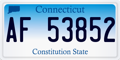 CT license plate AF53852